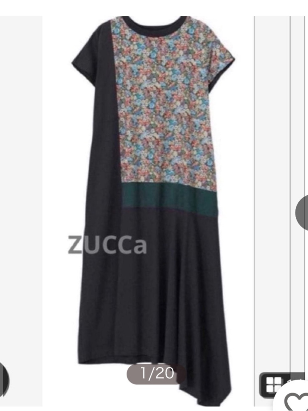 ZUCCa X Liberty Print Docking multi fabric Asymmetric Dress sz Medium